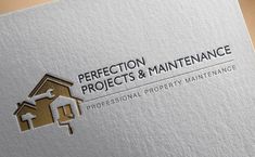 the logo for a professional property maintenance company is displayed on a piece of white paper