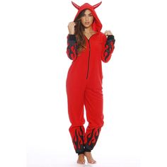 COMFORTABLY WARM AND SNUG: These adult bodysuit pajamas are made using ultra-soft synthetic material that feels incredibly cozy and keeps you warm during those cold nights. TRICK OR TREAT: The red devil bodysuit with is sure to be the hit of your Halloween party. They are also great for cosplay or kigurumi. FITS TRUE TO SIZE: We stock these scary non footed full body pjs in adult sizes ranging from S-XXL, with the right fit giving you enough room for comfortable movement. DESIGNED FOR DURABILITY Halloween Hooded Onesie For Pajama Party, Hooded Onesie For Halloween Pajama Party, Casual Halloween Onesie For Sleep, Novelty Winter Onesie For Loungewear, Casual Halloween Costume Sleepwear, Casual Winter Onesie For Cosplay, Hooded Onesie For Pajama Party In Winter, Hooded Onesie For Winter Pajama Party, Hooded Onesie For Costume Party In Winter