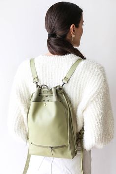 Leather Backpack, Backpack Purse for Women, Travel Backpack, Laptop Backpack, Handmade Leather Backpack Gorgeous new Color of the season! - Olive Green. Convertible Style - 3 Bags in One : Cross Body Bag, Shoulder bag and a Backpack! We wanted to make a bag that can meet all of our customers needs and be as much practical as possible. This Minimalist, Stylish Backpack is super convertible and adjustable to it's future owners needs. * Design of this bag in completely made by us. * Waterproof and Green Convertible, Backpack Handmade, Make A Bag, Handmade Leather Backpack, Stylish Backpack, Backpack Laptop, Purse For Women, Stylish Backpacks, Women Travel