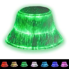 PRICES MAY VARY. 💚SPECIFICS: This comfortable, breathable LED bucket hat is crafted from advanced fiber optic fabric (exterior) and premium cotton material (interior). Suitable for head circumference of 56-58cm. (color: White) 💛EYE-CATCHING: 7 vibrant color effects & 4 dynamic flashing modes are controlled by light-effect switch easily which is located inside the black bucket hat, a long press turns the light on or off, a short press to adjust light effects. The light up hat supports USB charg Light Up Hats, Led Hat, Colors Party, Crazy Hat, Hat Light, Black Bucket Hat, Rave Accessories, Festival Gear, Crazy Hats