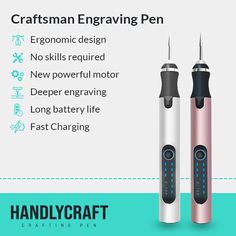 two different types of electric toothbrushes with the words craftsman engraving pen on them