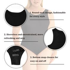 Plus Size Bodysuits for Women Sleeveless Crew | Moon Wood Solid Sleeveless Seamless Leotard, Sleeveless Solid Color Seamless Leotard, Seamless Sleeveless Solid Color Leotard, Sleeveless Seamless Summer Leotard, Black Seamless Bodysuit For Summer, Sleeveless Cotton Seamless Bodysuit, Sleeveless Seamless Cotton Bodysuit, Seamless Sleeveless Cotton Bodysuit, High Stretch Sleeveless Leotard For Summer