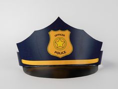 a police officer's hat is on display