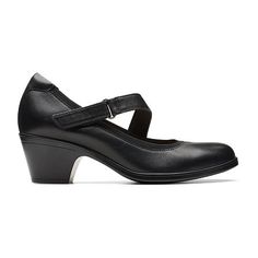 This Mary Jane pump features a secure strap closure and a full-grain leather upper. Its block heel provides a height boost without creating a challenge and ultimate comfort features like full-length cushioning and a breathable ortholite footbed reduce impact.Features: ComfortClosure Type: StrapShoe Heel Height: 2 InchesUpper/Outer Base Material: 100% Full Grain LeatherShoe Lining Material: TextileSole Material Content: 100% Thermoplastic-RubberToe Type: Closed Toe, Round Toe, Plain ToeShoe Strap Mary Jane Shoes Black, Shoes Mary Jane, Clarks Women's, Mary Jane Pumps, Jane Shoes, Shoes Color, Mary Jane Shoes, Shoes Black, Full Grain Leather