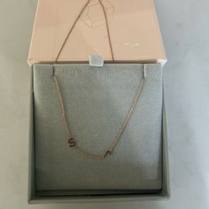 Brand New 16” Rose Gold Maya Brenner Necklace With Initials Sj Never Worn, With Box Personalized Rectangular Rose Gold Necklace, Maya Brenner Initial Necklace, Necklace With Initials, Jewelry Brand, Initial Necklace, Jewelry Branding, Womens Jewelry Necklace, Initials, Women Jewelry