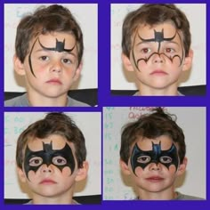 Superhero Face Painting Easy, Face Painting How To Step By Step, Face Paint Beginners, Face Painting Step By Step Easy, Step By Step Face Painting Easy, Batman Face Paint Easy, Face Painting Superhero, Face Painting Tutorials Step By Step, Easy Face Painting Designs Step By Step