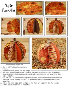 the instructions for how to make a paper pumpkin