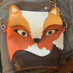 This Is A Cute But Small Fox Purse. It Has A Small Pen Stain On The Back, Not Noticeable When You’re Wearing It! Practically Brand New. Fox Purse, Pen Stain, Small Pen, Mini Bags, Orange White, Olaf The Snowman, Color Orange, Mini Bag, A Small