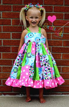 Penny's Patchwork Twirly Dress PDF Pattern NEW sizes 6-12 Create Kids Couture, Dress Pdf Pattern, Twirly Dress, Pillowcase Dress, Patchwork Dress, Sewing For Kids