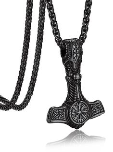 PRICES MAY VARY. ✦✦Viking Hammer Collection✦✦: This series includes four style hammer pendant necklaces, all design inspired from the thor's hammer in Viking Mythology. It is popular image but we did add something different on it and make it a stylish pendant. ✦✦Top Quality Material✦✦: The pendant basis and chain are made with 316L stainless steel, no inferior material as copper, no color-fading, durable and high stability, friendly to all skin types. ✦✦Cool Men Necklaces✦✦: An extraodinary beau Viking Hammer, Viking Mythology, Men Necklaces, Thor's Hammer Mjolnir, Mjolnir Pendant, Thor Hammer, Mens Necklace Pendant, Viking Pendant, Thor's Hammer