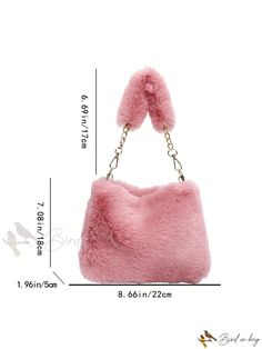 Bird in Bag - Cute Mini Plush Handbag, Fashionable Square Shoulder Bag Pink Shoulder Bag For Winter, Rectangular Winter Bag With Adjustable Strap, Winter Bags With Adjustable Strap And Rectangular Shape, Winter Rectangular Bag With Adjustable Strap, Winter Bag With Adjustable Strap, Trendy Winter Bags With Adjustable Strap, Chic Winter Bag With Adjustable Strap, Chic Winter Bags With Adjustable Strap, Trendy Winter Bag With Removable Pouch