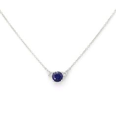 "14k Sapphire Diamond Necklace | Real Gold Minimalist Necklace | 5.0MM Blue Sapphire Pendant | September Birthstone Necklace | Sapphire Charm | Valentines Gift P R O D U C T 𝄪 D E T A I L S ✽ Sapphire Birthstone. Strong. Brilliant. Cheerful. ✽ Metal: 14k Yellow Gold, White Gold & Rose Gold ✽ Chain Length: 14\" - 20\" (Classic Rolo Chain) ✽ Center Stone: Choice of 5.0 mm Natural Sapphire or Lab-Created Sapphire (approx. 0.5ct) ✽ Diamond Size: 2.0 mm x 2pcs (total 0.06ct) ✽ Diamond Color: G ✽ Dia Luxury Sapphire Birthstone Necklace, Luxury Round Sapphire Birthstone Necklace, Classic Blue Round Diamond Necklace, Classic Sapphire Gemstone Diamond Necklace, Sapphire Gemstone Birthstone Necklace In Sterling Silver, Classic Blue Diamond Anniversary Necklace, Classic Round Sapphire Diamond Necklace, Classic Sapphire Necklace In White Gold, Classic White Gold Sapphire Necklace