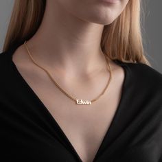 🌟Celebrate special moments with our exquisite Personalized Name Necklace, expertly crafted from 925 sterling silver. Featuring a sleek gourmet chain, this necklace is designed to elegantly showcase a custom nameplate, making it a unique and personal accessory. 🌟Perfect for gifting on Christmas, Mother's Day, or a birthday, this necklace allows you to add a name or word that holds special meaning, creating a bespoke piece that will be treasured forever. Available in stunning silver, warm rose gold, or classic gold plating, this necklace combines style with durability, ensuring it remains a favorite for years to come. 🌟Make a lasting impression with a personalized name necklace that speaks to the heart and complements any outfit with a touch of elegance. ☆ Back to my store for more option Anniversary Nameplate Necklace With Adjustable Chain, Anniversary Nameplate Charm Necklace With Adjustable Chain, Personalized Sterling Silver Name Necklace With Adjustable Chain, Anniversary Nameplate Charm Necklace, Custom Nameplate Necklace With Adjustable Chain For Gift, Custom Nameplate Necklace With Adjustable Chain As Gift, Gift Nameplate Necklace With Adjustable Chain, Elegant Name Chain Necklace For Gift, Nameplate Necklace With Adjustable Chain For Gift