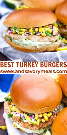 the best turkey burgers with sweet and savory toppings on buns