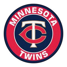 the minnesota twins logo is shown in red and blue