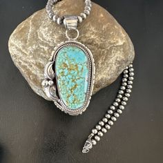 ad eBay - Find many great new & used options and get the best deals for Blue Turquoise #8 Pendant Navajo Pearls Sterling Silver Necklace 15905 at the best online prices at eBay! Free shipping for many products! Navajo Pearls, Blue Turquoise, Sterling Silver Bead, Sterling Silver Necklace, Turquoise Blue, Silver Beads, Sterling Silver Necklaces, Ebay Finds, Silver Necklace