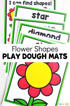 flower shapes play dough mats for kids to make