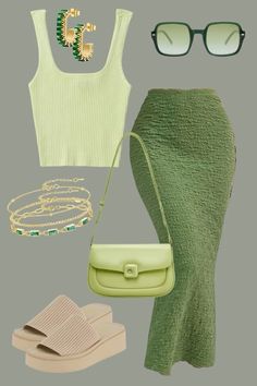 Guyana Vacation, Green Modest Outfit, Outfit Jupe, American Wardrobe, Plus Size Baddie Outfits, Cute Vacation Outfits, Outfits Stylish