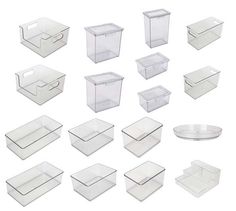 clear plastic storage containers with lids and dividers for food, candy or other items