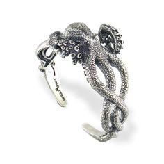 858682 - Sterling Silver - Kabana Octopus Cuff Bracelet Kabana Jewelry, Octopus Bracelet, Paua Shell Necklace, Octopus Jewelry, Sea Life Jewelry, Celtic Rings, Vintage Sterling Silver Rings, Silver Jewels, Sterling Silver Cuff Bracelet