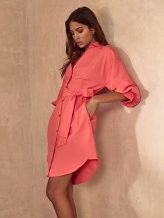 Easy Breezy, Elbow Length Sleeve, Favorite Dress, Coral Pink, Belted Dress, Shift Dress, Sweater Top, Sweaters & Cardigans, To Look