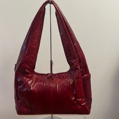 Wine Genuine Eel Skin Leather Shoulder Bag 15”X 7” Luxury Red Hobo Bag For Everyday Use, Red Textured Leather Shoulder Bag For Evening, Modern Red Shoulder Bag With Leather Lining, Luxury Red Satchel Hobo Bag, Burgundy Textured Leather Shoulder Bag, Designer Red Textured Leather Bag, Red Textured Leather Rectangular Bag, Red Textured Leather Rectangular Satchel, Modern Red Textured Leather Bag