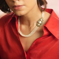 Gold(14K) : 8.94g Diamonds : (VS clarity & H-I colour) : (Brilliant cut ) : 0.04ct Champagne Diamond : 1.70ct Gemstone : Emeralds : 1.78ct Cultured Pearls : 139.54ct Elegant Emerald Necklace For Formal Occasion, Elegant Hand Set Emerald Diamond Necklace, Elegant Hand-set Emerald Diamond Necklace, Elegant White Gold Emerald Necklace With Jewels, Elegant White Gold Emerald Necklace, Elegant Formal Emerald Gemstone Necklace, Elegant Emerald Diamond Necklace With Brilliant Cut, Formal Double Strand Diamond Necklace, Elegant Emerald Necklace In Yellow Gold With Jewels