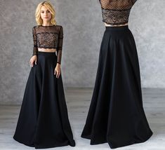 "Long semi-sun skirt  ● Long (47,24 inches / 120 cm) skirt in maxi length  ● Elegant fit: high rise, half sun, flare ● Has deep amazing color ● Made of dense and soft cotton with a slight sheen ● High waist and wide belt emphasize the silhouette expanding to the bottom creates an hourglass effect ● The fabric falls to the bottom in beautiful waves, developing as it moves ● Looks great in tandem with other textures, so the skirt can be safely combined with any kind of top ● Has invisible zipper ● Black Full-length Flowy Skirt, Full-length Pleated Black Skirt, Black Full Length Lined Skirt, Black Full-length Lined Maxi Skirt, Black Full Length Party Skirt, Black Fitted Full Length Maxi Skirt, Black Maxi Skirt For Evening, Fitted Black Maxi Full Skirt, Fitted Floor-length Black Skirt