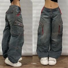 Y2K Fashion Baggy Jeans Denim Cargo Pants Womens Vintage Multi Pocket High Waist  New Harajuku Baggy Jeans Men, Dream Pants, Y2k Street Style, Y2k Baggy Jeans, Harajuku Fashion Street, Street Jeans, Hip Hop Jeans, Denim Pants Mens, Denim Decor