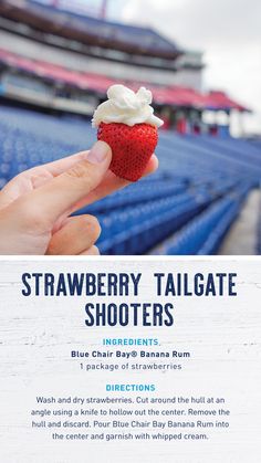 the strawberry tailgate shooter's recipe is ready to be eaten at home plate