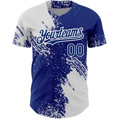 Custom Navy White 3D Pattern Design Abstract Brush Stroke Authentic Baseball Jersey Jersey Sublimation Design For Sports Events, Team Spirit Jersey With Baseball Collar And Sublimation Print, Jersey With Sublimation Print, Baseball Collar, Team Spirit Style, Team Spirit Baseball Jersey With Team Name For Customization, Varsity Baseball Jersey For Team Events With Sublimation Print, Varsity Baseball Jersey With Sublimation Print For Team Events, Customizable Blue Baseball Jersey With Baseball Collar, Customizable Blue Baseball Jersey For Baseball Season, Blue Baseball Jersey With Sublimation Print For Game Day