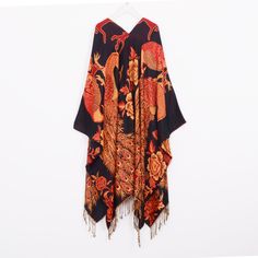 Welcome to my shop, I am in China. It will need around 30 days for international orders. Please consider the time when placing order. Long bohemian kimono,perfect for a casual day out Material: this kind of fabric is quite thick,soft and comfortable One size fit all: Width: 54 inches (137cm) Side length: 52 inches (133cm) Back length:34.5 inches (88 cm) CARE: Wash gently by hand in cold water. Single wash. Don't press! Hang to dry. Maybe you will like other items in my shop, find them here: http Festival Long Sleeve Kimono With Fringe, Long Sleeve Fringe Kimono For Festivals, Long Sleeve Festival Kimono With Fringe, Fringe Kimono For Beach In Fall, Long Tasseled Kimono For Beach Cover-up, Bohemian Long Sleeve Kimono With Fringe, One Size Tasseled Shawl For The Beach, Beach Shawl With Tassels One Size, Beach Shawl With Tassels