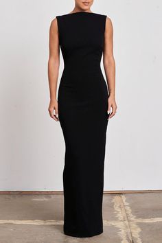 The Effie Kats Verona Gown is so evocative of '90s glamour. Made from luxurious stretch-crepe, it has the decade's defining high neckline and simplistic silhouette. Complement the gown with a statement earring and hand held clutch.Fits true to ...