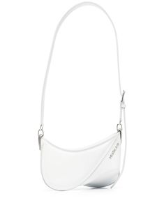 ivory white calf leather logo plaque top zip fastening single shoulder strap White Shoulder Bags, White Crossbody Bag, Leather Logo, Small Crossbody Bag, Small Crossbody, Small Shoulder Bag, Ivory White, Black Cross Body Bag, Cute Bag