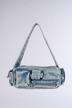 NO BLUES DENIM CARGO PURSE Blue Jean Purses, Cargo Bag, Jean Purses, Oil Bag, Denim Purse, Denim Cargo, Always Sunny, Blue Jean, Acid Wash