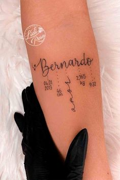 a woman's foot with the names of her friends and their children on it