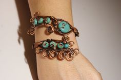 turquoise bracelet-copper bracelet- copper wire wrapped Bracelet-wire wrapped jewelry handmade-copper jewelry-valentine's day gift. $39.00, via Etsy. Handmade Bohemian Copper Wire Cuff Bracelet, Bohemian Copper Wire Cuff Bangle Bracelet, Bohemian Bangle Bracelet In Copper Wire, Bohemian Copper Wire Bangle Bracelet, Unique Copper Wire Wrapped Cuff Bracelet, Bohemian Copper Wire Wrapped Cuff Bracelet, Handmade Turquoise Copper Bracelets, Handmade Turquoise Copper Bracelet, Bohemian Turquoise Wire Wrapped Cuff Bracelet