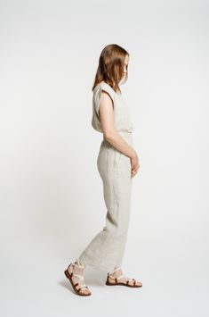 Our best-selling pant, complete with a high-waisted fit and cropped, wide-leg, back in customer favorite Natural. A cool, casual feel courtesy of our luxurious certified organic linen textile. The fully-elastic waistband offers comfort for all-day wear. Pair them with our Everyday Top for a powerful statement look or with any of our tops for a chic handmade ensemble. We appreciate the natural beauty of linen's undyed color and are excited to highlight it in our Natural colorway. Made with 100% O Everyday Pants, Linen Textile, Organic Linens, Natural Linen, Cropped Pants, Natural Beauty, Wide Leg, Organic Cotton, Textiles