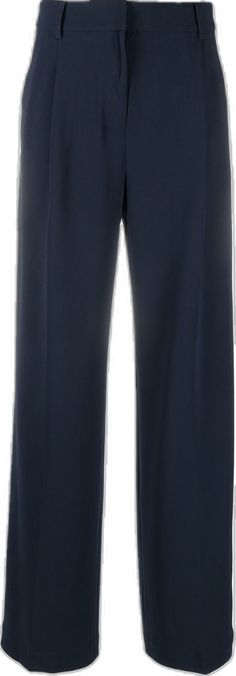 Classic Tailored Blue Wide Leg Pants, Blue Classic Formal Wide Leg Pants, Blue Classic Wide Leg Formal Pants, Classic Blue Wide Leg Pants For Formal Occasions, Tailored Trousers, Straight Leg, Michael Kors, Trousers, Collage