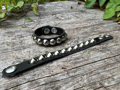 Studded Bracelet With One Row of Cone Studs - Etsy Metal Studded Bracelets For Concerts, Metal Bracelets With Studs For Concerts, Metal Stud Bracelets For Concerts, Metal Studs Bracelet For Concerts, Adjustable Metal Bracelets With Studs, Rocker Style Leather Bracelet With Studs, Edgy Silver Leather Bracelet With Studs, Adjustable Black Studs Jewelry, Black Metal Stud Jewelry