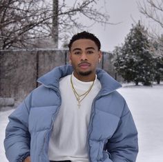 Jacket Outfit Men Aesthetic, Blue Puffer Jacket Outfit Men, Rappers Clothing, Blue Puffer Jacket Outfit, Puffer Jacket Aesthetic, Streetwear Winter Outfits, Outfit Men Aesthetic, Puffer Jacket Outfit Men, Jacket Outfit Men