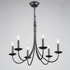 Artcraft - AC1786EB - Six Light Chandelier - Wrought Iron - Black Kitchen Canopy, Modern Farmhouse Chandelier, Kitchen Chandelier, Wrought Iron Chandeliers, Farmhouse Chandelier, Iron Chandeliers, 5 Light Chandelier, Beaded Chandelier, Candelabra Bulbs