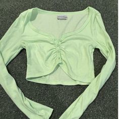 Never Worn :) Bright Green! Green Urban Outfitters Top For Day Out, Urban Outfitters Green Top For Day Out, Cute Green Fitted Crop Top, Trendy Green Top From Urban Outfitters, Urban Outfitters Solid Tops For Spring, Spring Solid Color Tops From Urban Outfitters, Urban Outfitters Long Sleeve Tops For Spring, Urban Outfitters Tops For Spring, Green Long Sleeve Crop Top For Day Out