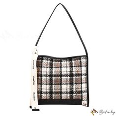 Bird in Bag - Popular literary plaid fashion large-capacity tote bag underarm shoulder bag new bag female bag underarm bag Plaid Bags For Everyday Use In Fall, Everyday Plaid Bags For Fall, Fall Plaid Rectangular Shoulder Bag, Plaid Square Shoulder Bag For Travel, Plaid Rectangular Shoulder Bag For Shopping, Trendy Plaid Bag For Daily Use, Casual Plaid Shoulder Bag With Large Capacity, Plaid Large Capacity Shoulder Bag, Trendy Large Capacity Plaid Bag