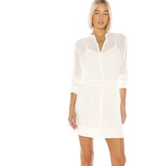 New With Tags Gauzy Boho Dress Measurements Bust 21” Waist 17.5” Length 37.5” White Summer Shirt Dress For Dress Down Occasions, White Summer Shirt Dress For Casual Wear, White Summer Shirt Dress For Casual Occasions, Summer White Shirt Dress For Casual Wear, Feminine White Shirt Dress For Daywear, White Mini Length Shirt Dress For Date Night, White Long Sleeve Shirt Dress For Brunch, White Mini Shirt Dress For Date Night, White Long Sleeve Shirt Dress For Casual Days