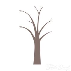 a tree with no leaves is shown in brown and white, on a white background