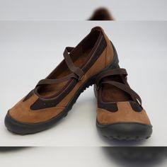 Never Worn - No Tags Or Box Size 8.5d Leather Reasonable Offers Are Welcome Brown Suede Walking Shoes With Removable Insole, Brown Synthetic Walking Shoes For Spring, Brown Suede, Lands End, Flat Shoes Women, Suede Leather, Mary Janes, Loafer Flats, Loafers