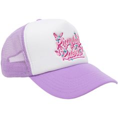 PRAYING RABBIT TRUCKER HAT Lavender with pink under the brim Cut and sew, Praying Rabbit original Adjustable strap for a comfortable fit Embroidered matching logo on the front ONE SIZE FITS MOST Adjustable Purple Cap, Purple Adjustable Trucker Hat, Casual Purple Adjustable Trucker Hat, Purple Trucker Hat With Curved Brim, One Size, Adjustable Purple Trucker Hat With Curved Brim, Purple Trucker Hat One Size, Purple Trucker Hat With Curved Brim, Purple Curved Brim Trucker Hat, Purple Summer Snapback Hats