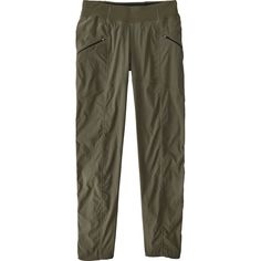 an olive green pants with zippers on the side and pockets at the bottom,