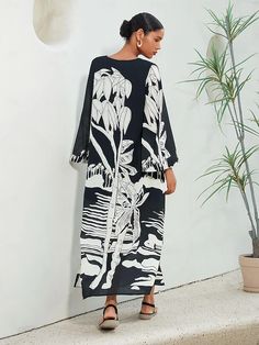 假期 V 领长袖长款连衣裙 2024 - KWD 22.99 Printed Casual Dresses, Dress 2024, Sleeve Maxi Dress, Long Black Dress, Long Sleeve Maxi, Black Maxi Dress, Long Sleeve Maxi Dress, Black Long Sleeve, Dresses Online